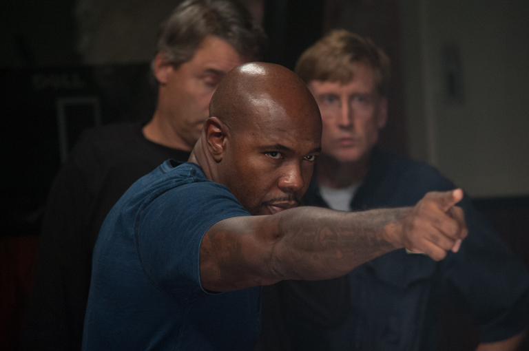 Director Antoine Fuqua on the set of OLYMPUS HAS FALLEN