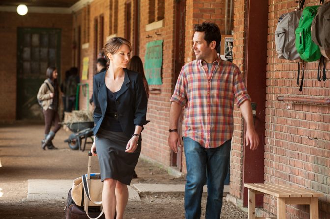 Tina Fey as Portia and Paul Rudd as John