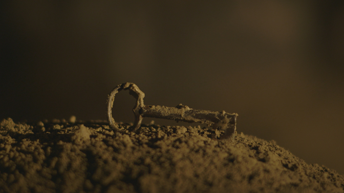 A key found on the floor of the Priest’s Grotto cave.