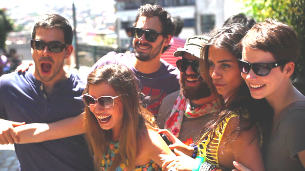 The couples having fun in Santiago, Chile