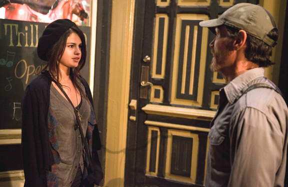 Sam (Crudup) faces up to Josh's girlfriend Ann (Selena Gomez) in Rudderless