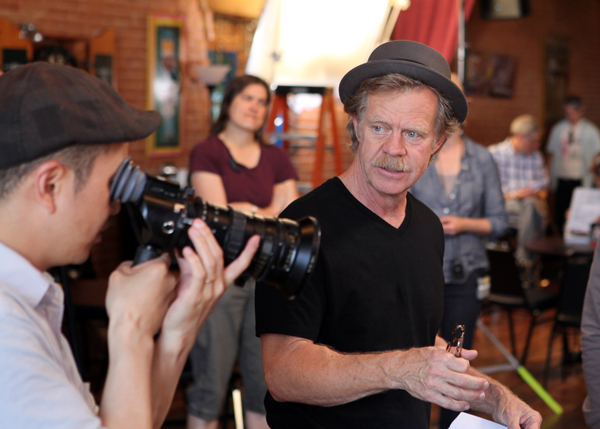 William H. Macy on the set of Rudderless