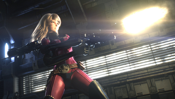 Kei fires at Gaia millitary forces in Harlock Space Pirate
