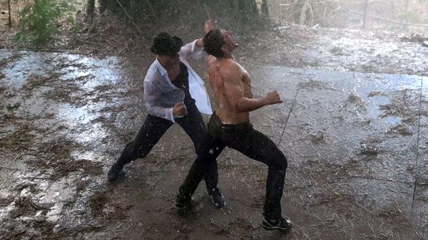 Alain Moussi as Kurt Sloane and Jean-Claude Van Damme as Master Durand in the action film KICKBOXER VENGEANCE