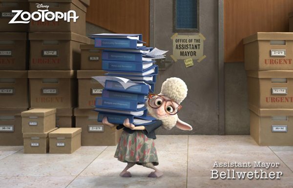 Assistant Mayor Bellweather voiced by Jenny Slate