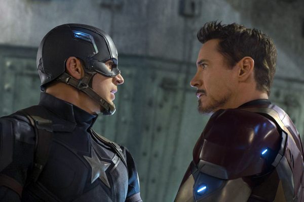 Captain America and Iron Man face off