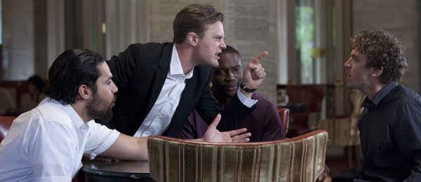 Christopher Abbott as Warren, Michael Pitt as Zach, Rob Brown as Bryce and Dan Stevens as Noah in the thriller CRIMINAL ACTIVITIES