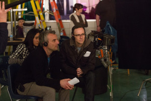 Andrew Mogel and Jarrad Paul ON THE SET OF the d train