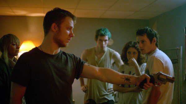 Imogen Poots, Joe Cole, Callum Turner, Alia Shawkat and Anton Yelchin in GREEN ROOM