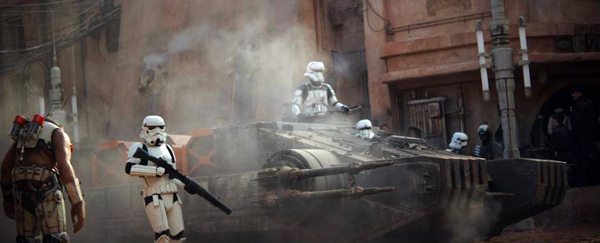 Imperial Storm Troopers fight off the rebels in ROGUE ONE