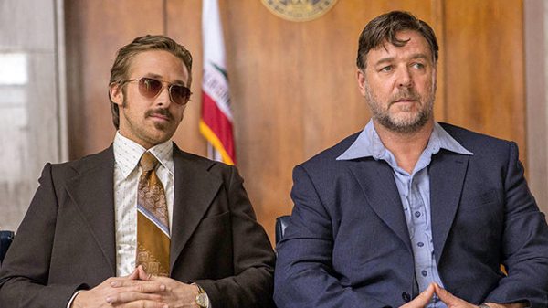 RYAN GOSLING as Holland March and RUSSELL CROWE as Jackson Healy