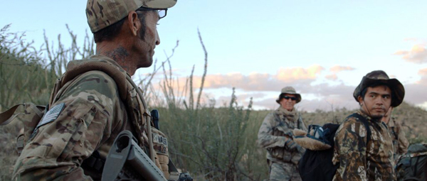 Tim Nailer Foley with some of his men at the US border