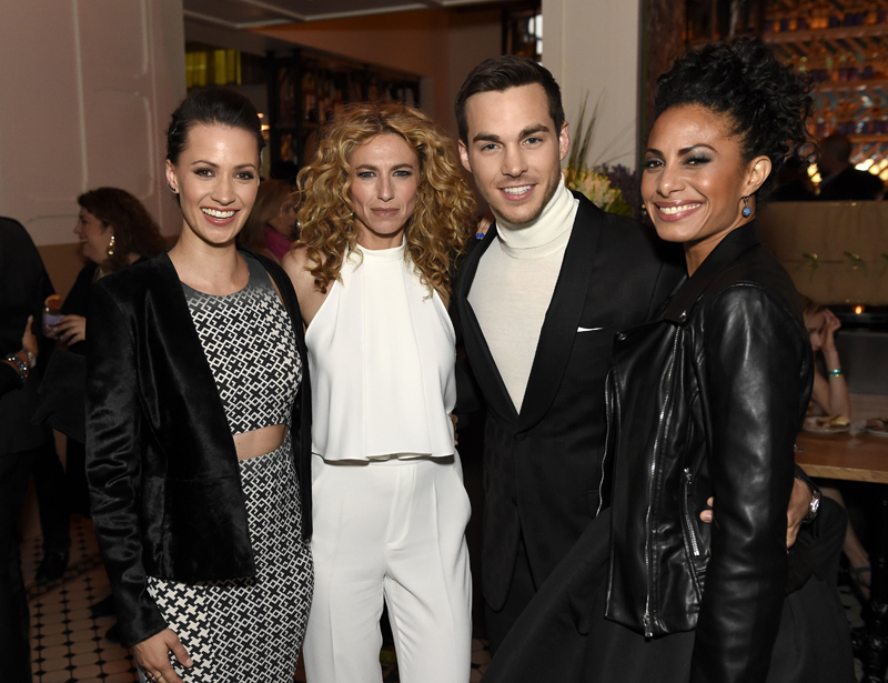 Pictured (L-R): Claudia Black, Kristen Gutoskie, Chris Wood and Christina Moses of "Containment" -- Photo: David Giesbrecht/The CW