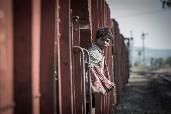 Sunny Pawar as the young Saroo in LION Photo: Mark Rogers