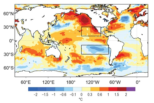 Yearly mean Optimal Interpolation of Sea Surface Temperature anomaly. 